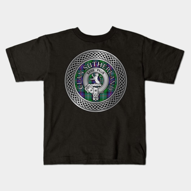 Clan Sutherland Crest & Tartan Knot Kids T-Shirt by Taylor'd Designs